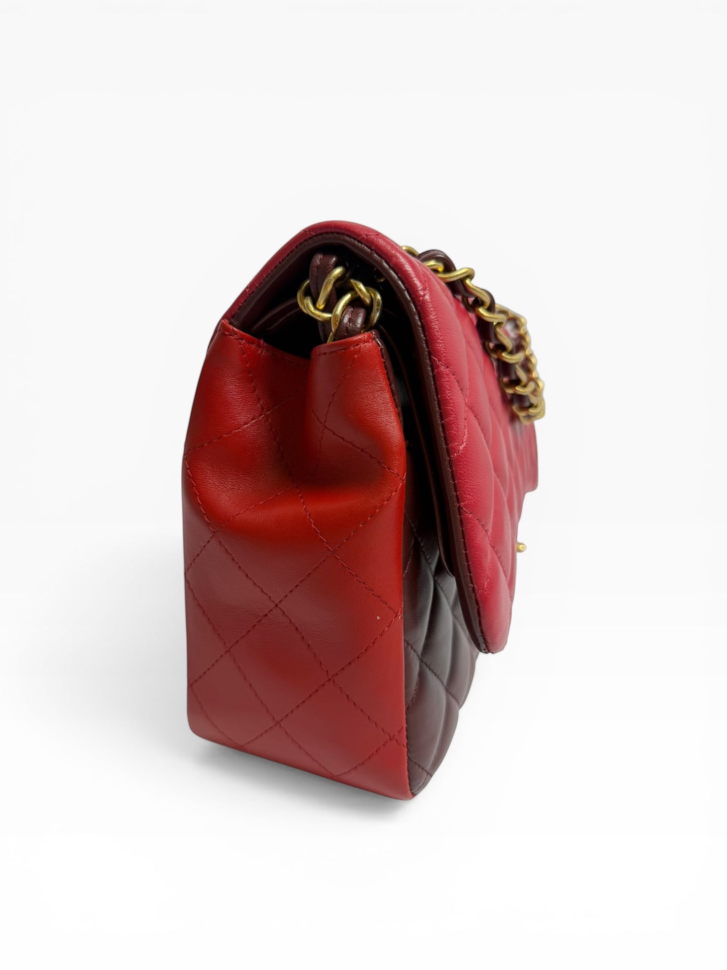Chanel jumbo tri color red