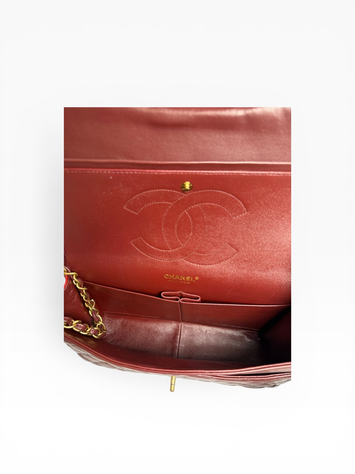 Chanel jumbo tri color red