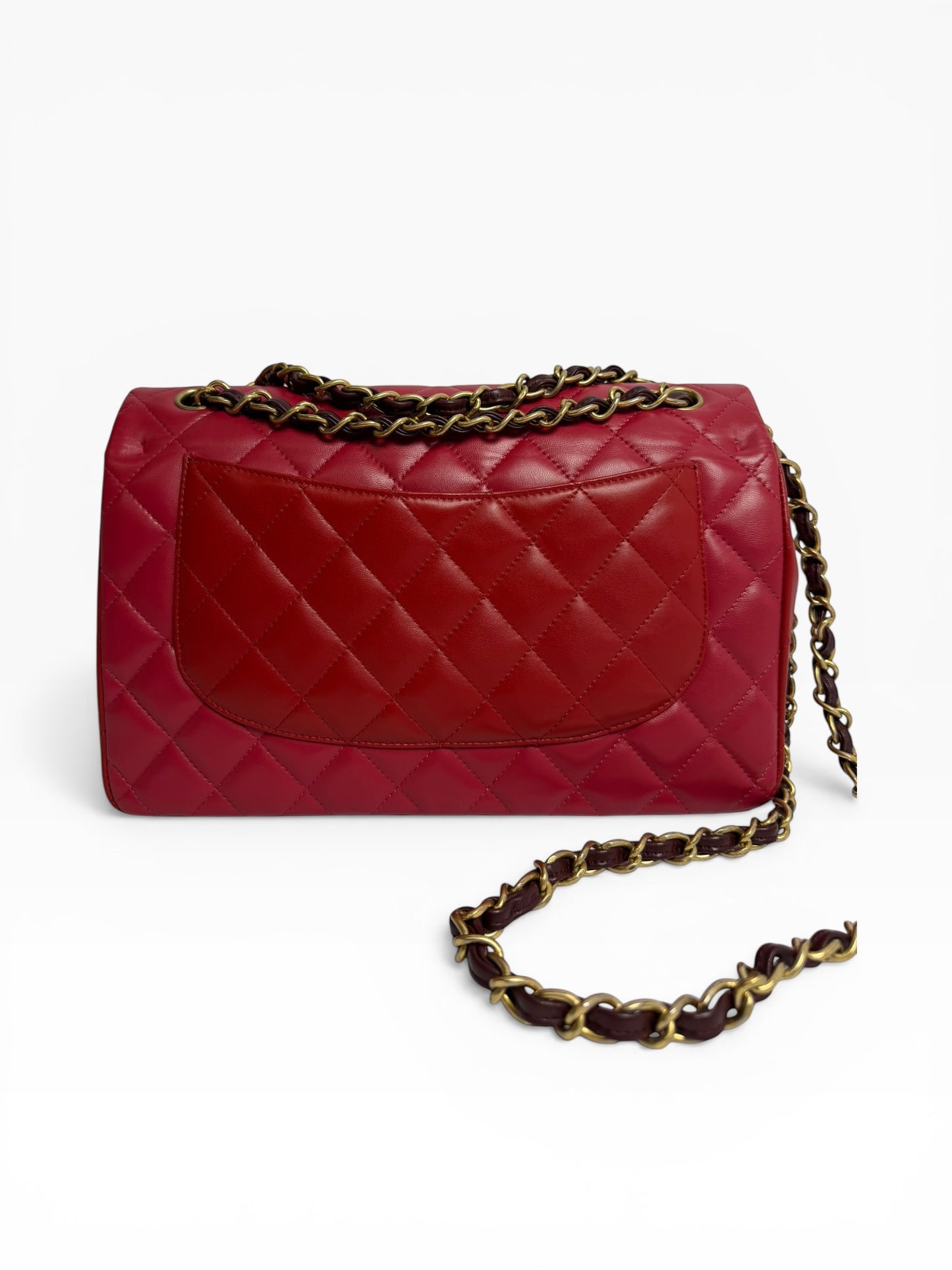 Chanel jumbo tri color red