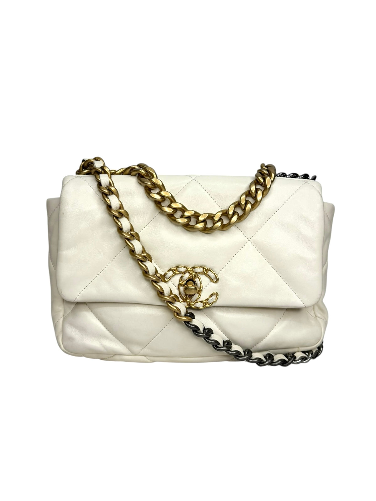 Chanel 19 Medium White Flap T9319