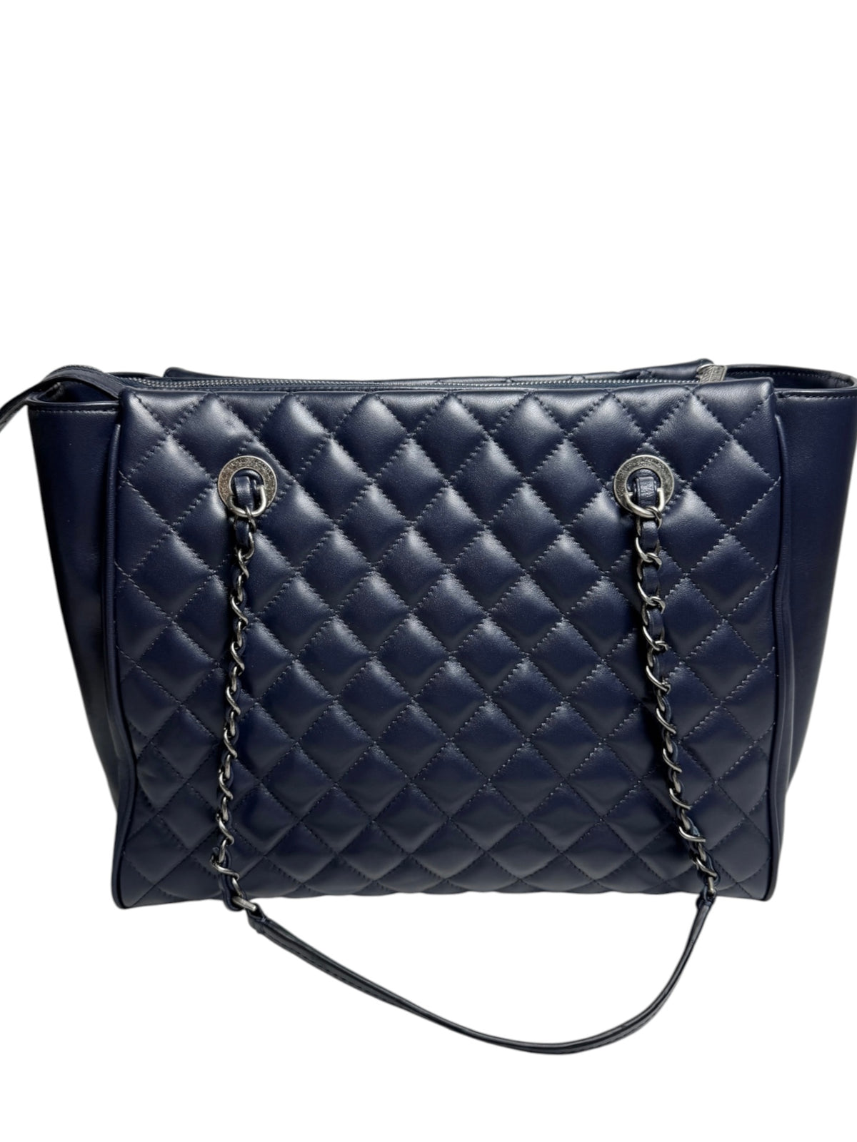 Chanel Quilted Navy Shopping Tote RHW T8333