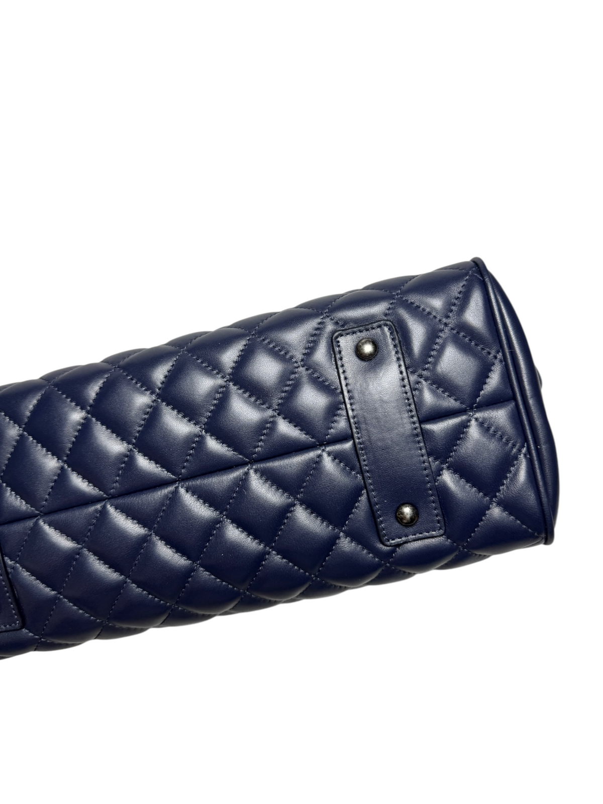 Chanel Quilted Navy Shopping Tote RHW T8333