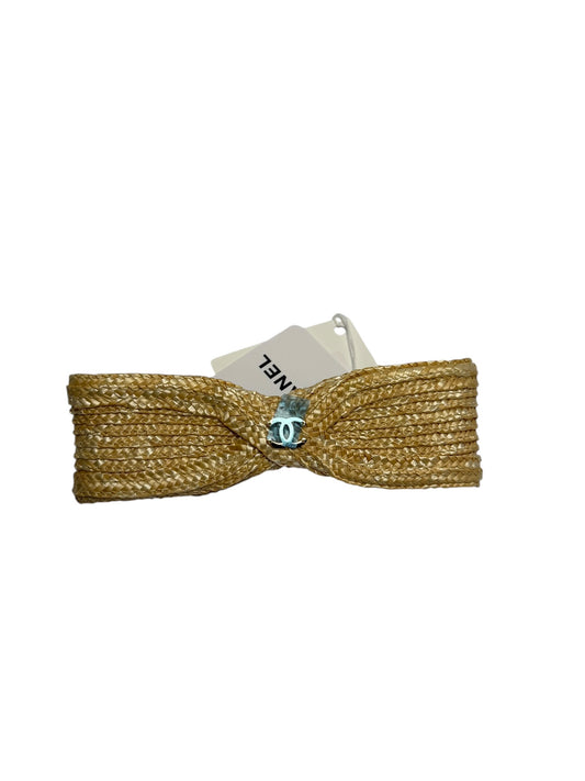 Chanel straw bow clip