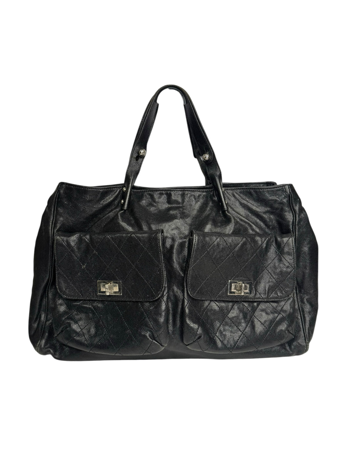 Chanel Glazed Caviar Black Reissue In The City Tote T9362