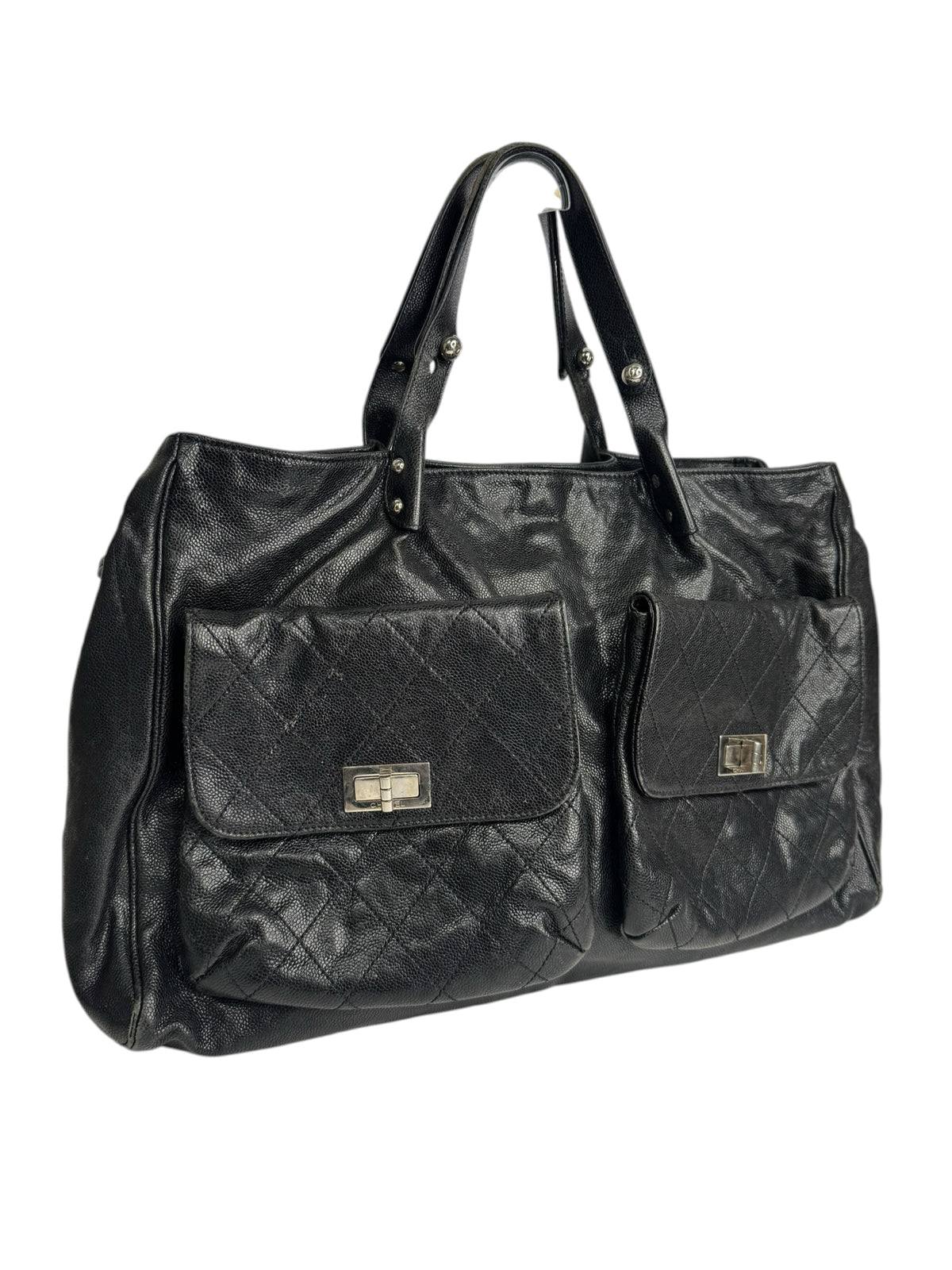 Chanel Glazed Caviar Black Reissue In The City Tote T9362