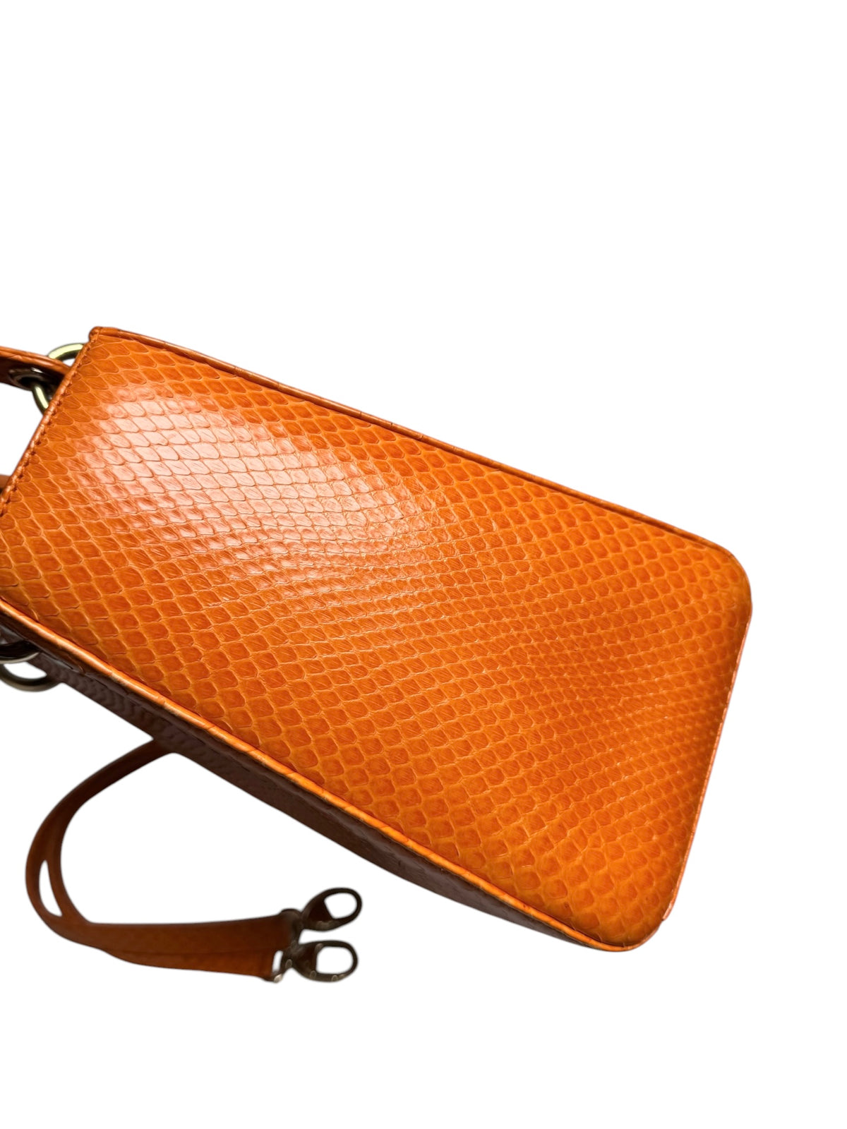 Dior Medium Orange Python Lady Dior GHW T8334