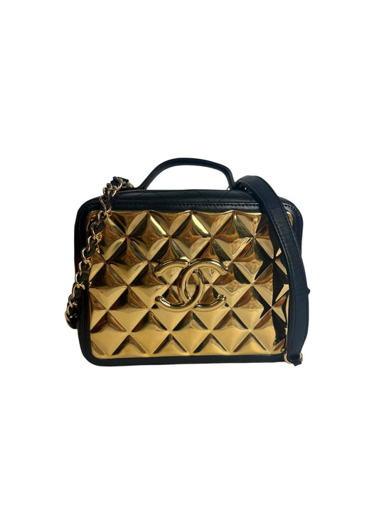 Chanel Top Handle Gold Metal Vanity T7974