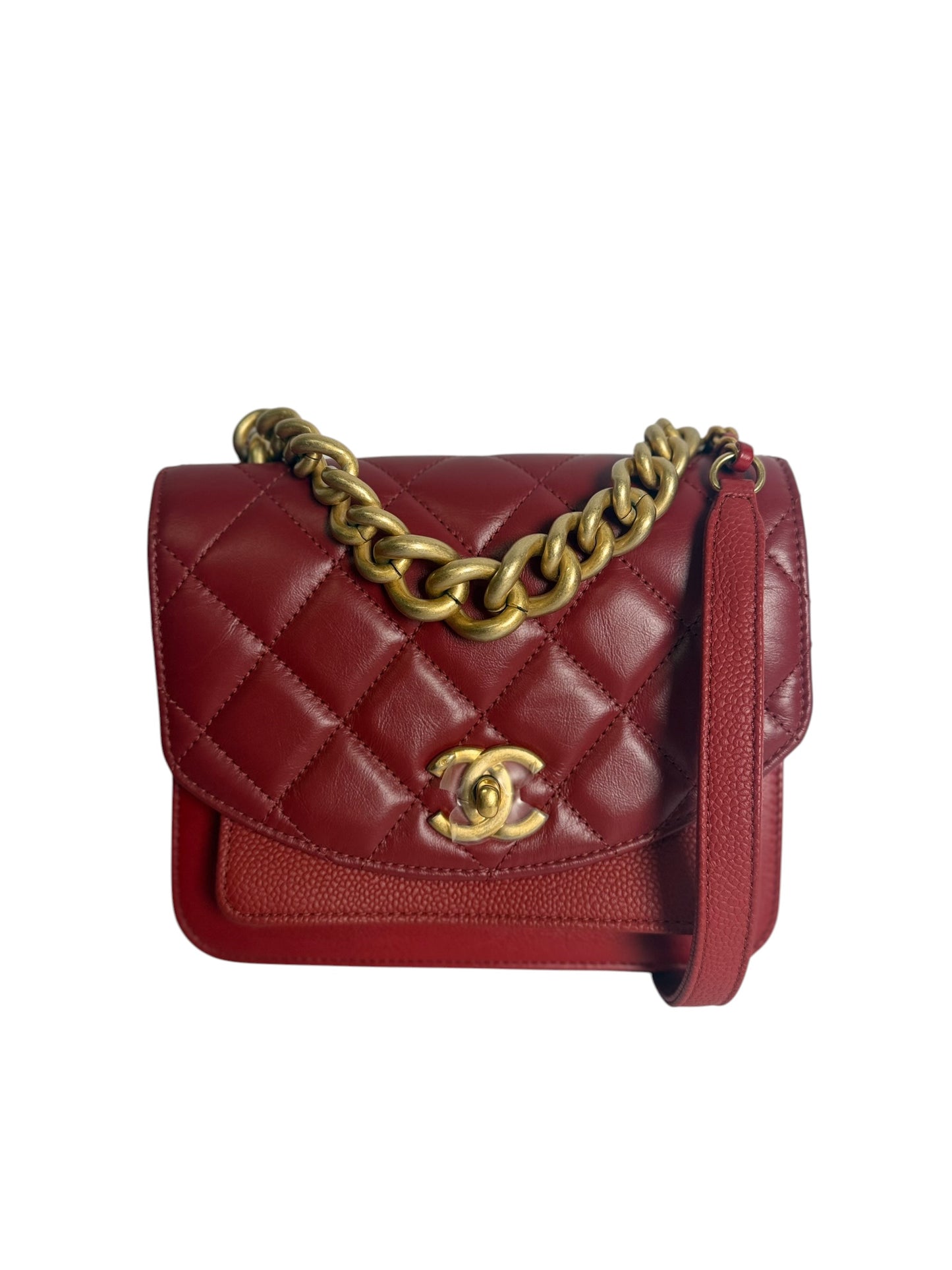 Chanel Calfskin Caviar Flap Mini GHW