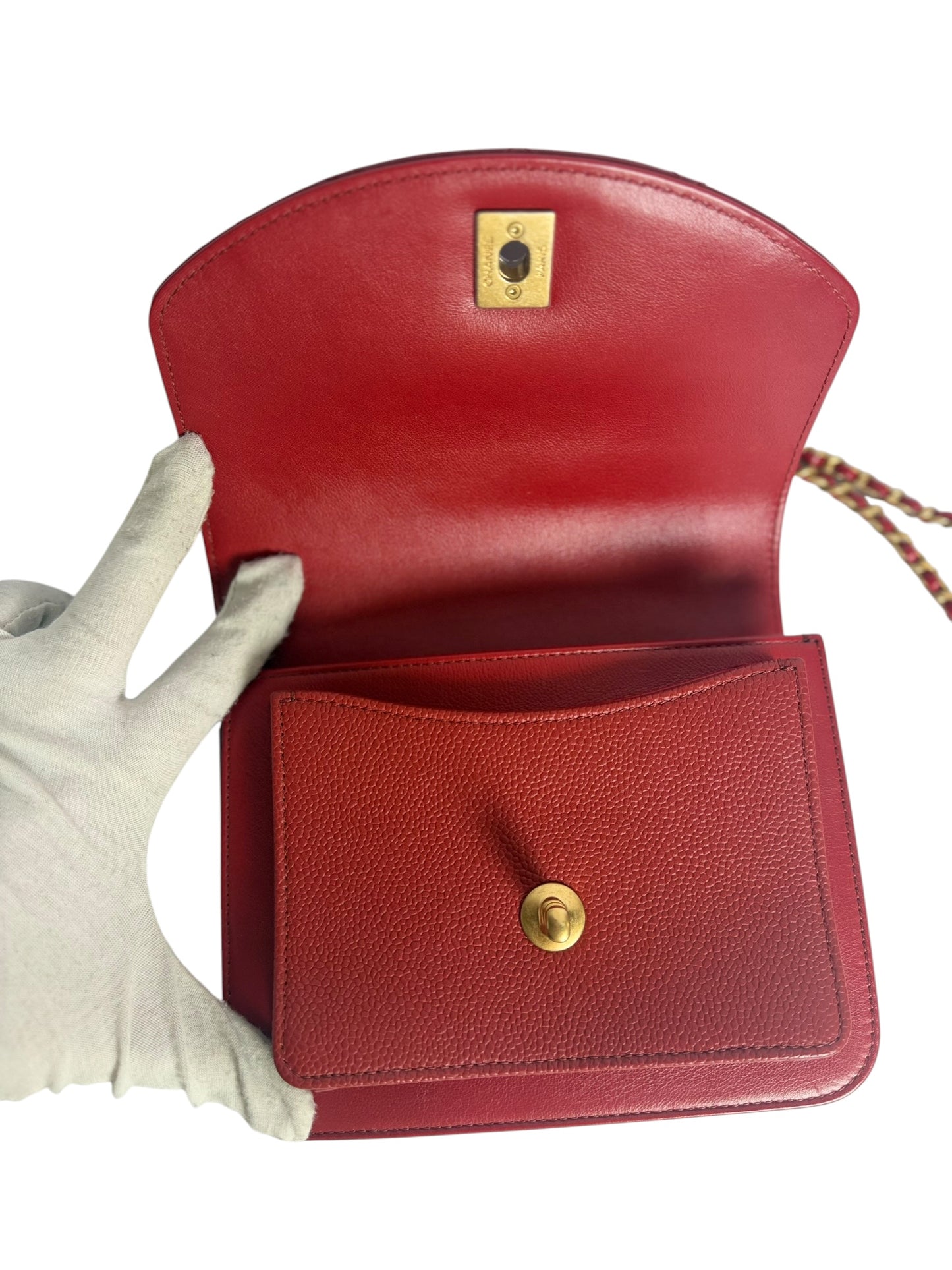 Chanel Calfskin Caviar Flap Mini GHW
