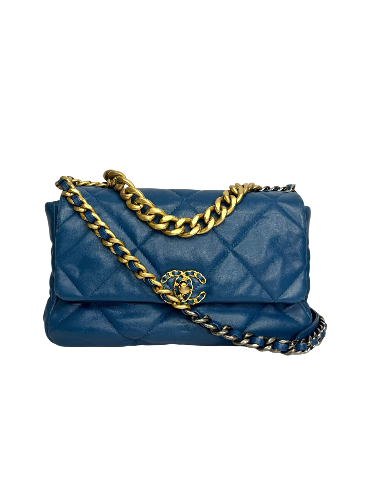Chanel 19 Flap Large Blue T9333