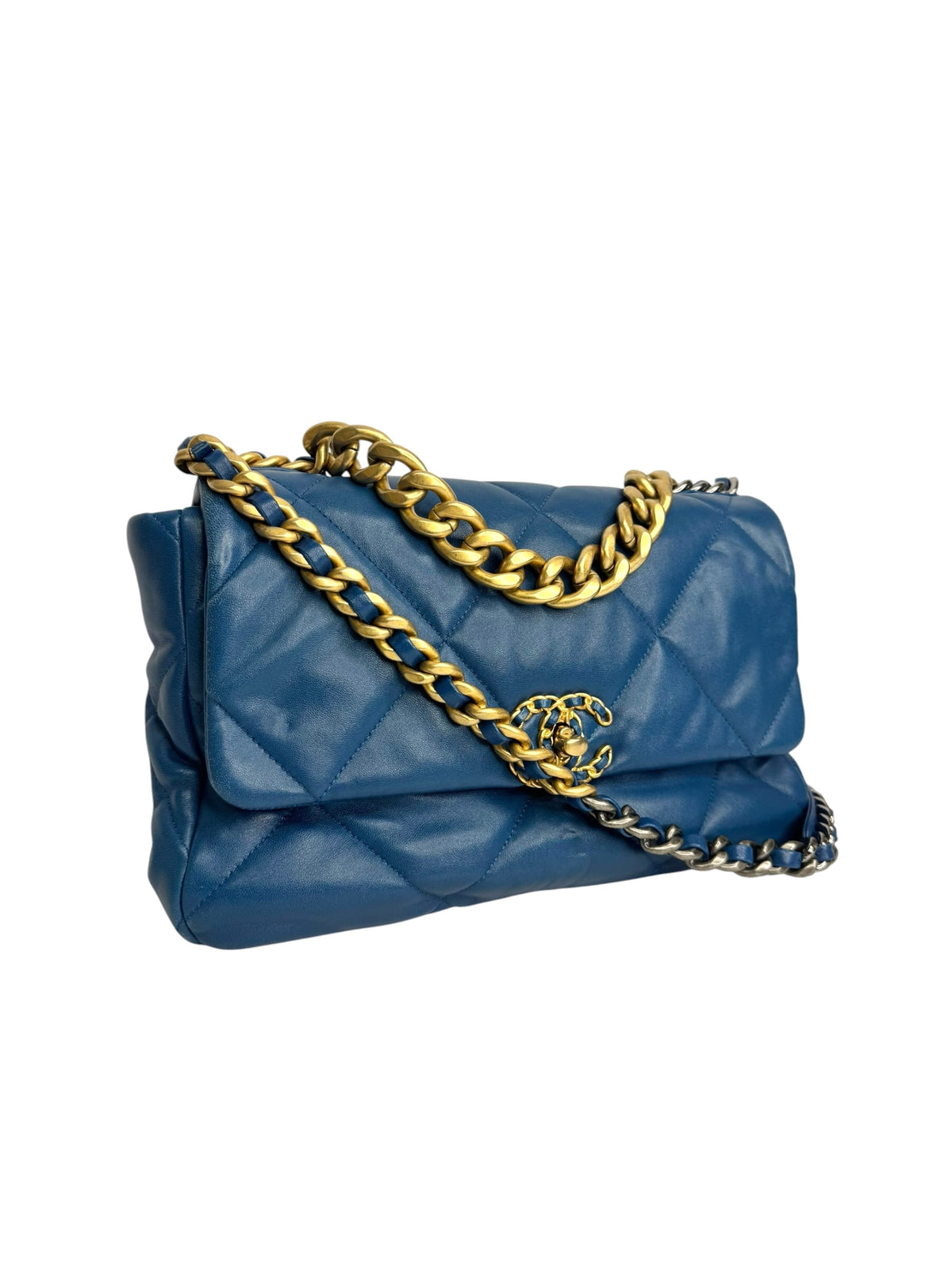 Chanel 19 Flap Large Blue T9333