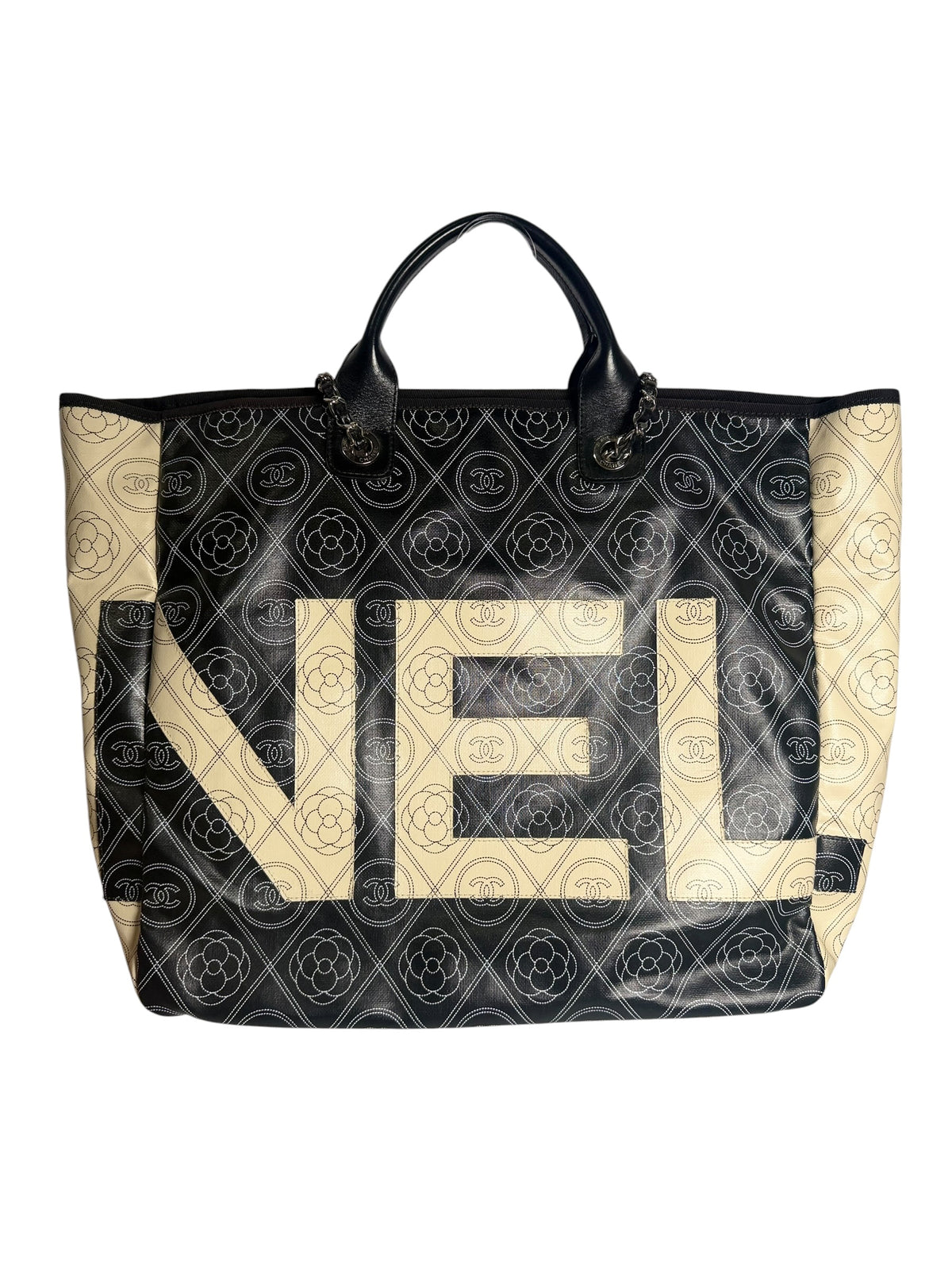 Chanel Coated Canvas Camelia Tote T7989