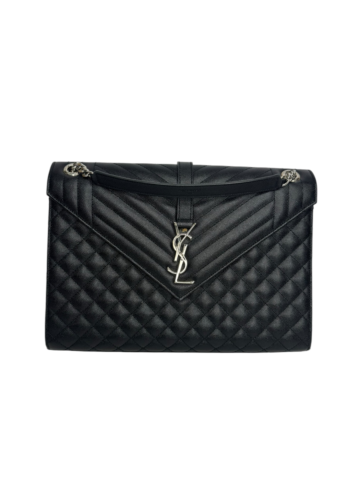 Saint Laurent Large Envelope Bag Black SHW T9336