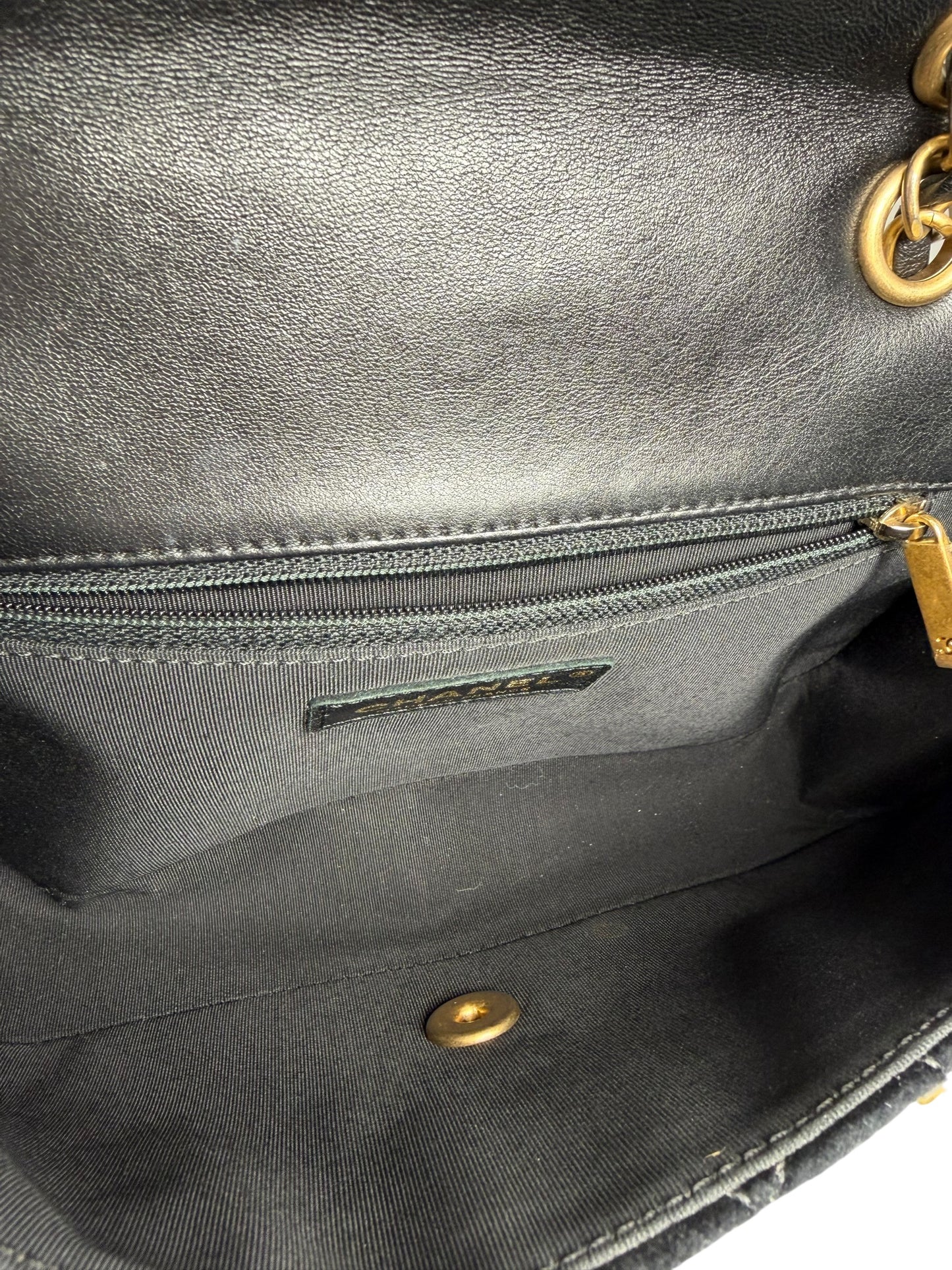 Chanel Velvet and Calf Flap Shoulder Bag