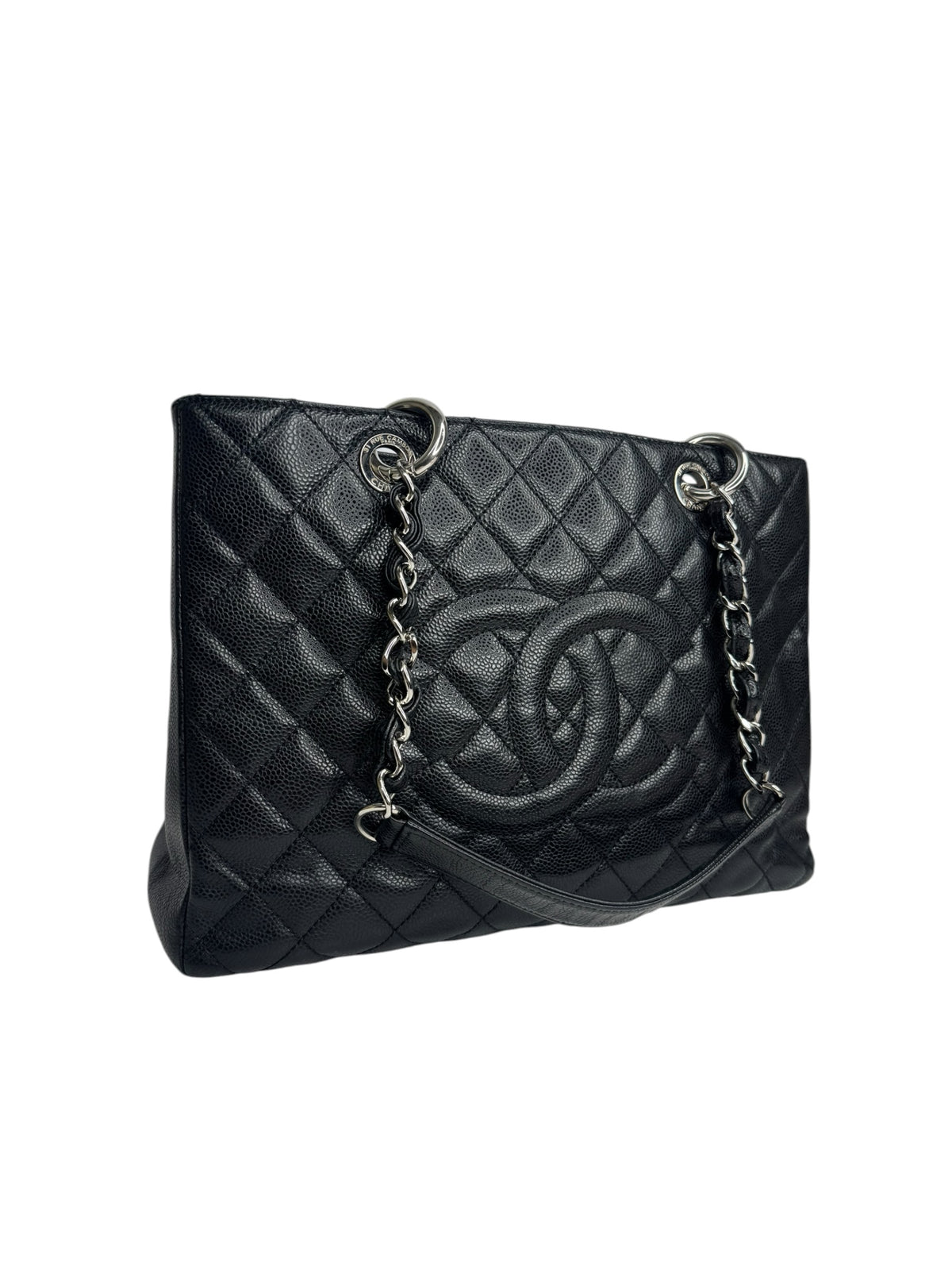 Chanel Black Caviar Grand Shopping Tote SHW T9335