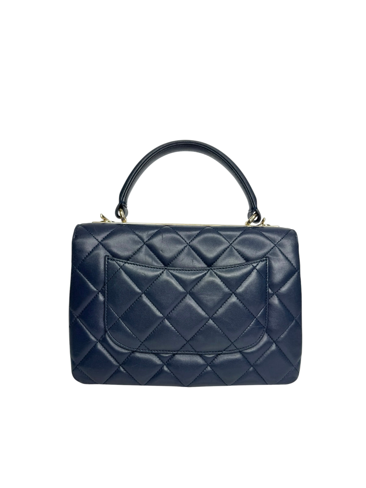 Chanel Navy Small Top Handle Trendy CC T9350