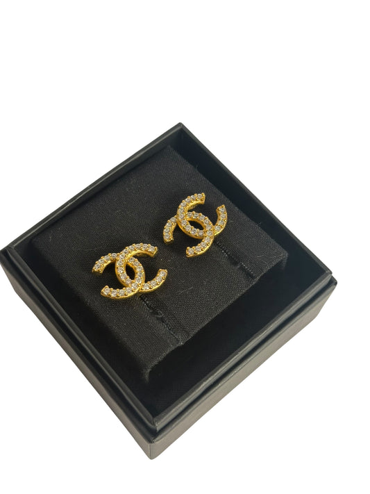 Chanel gold cc earrings studs