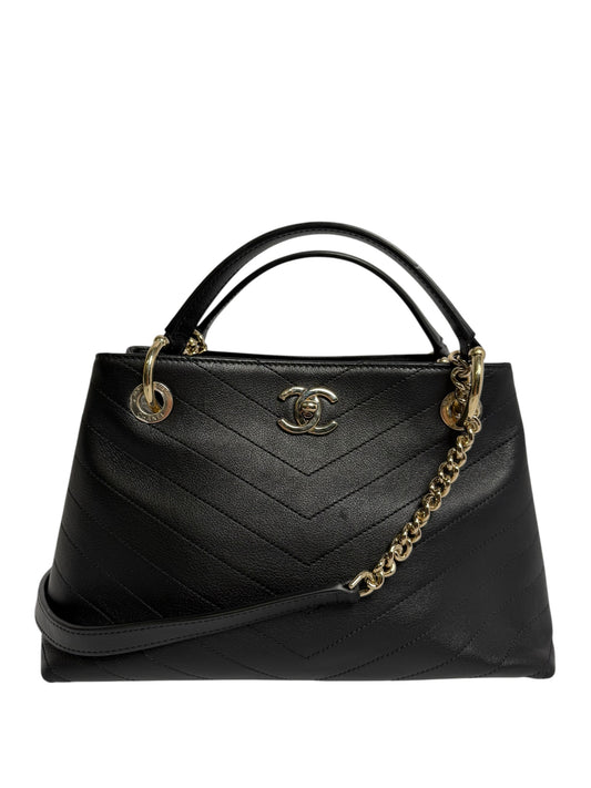 Chanel Black Chevron Shoulder Bag