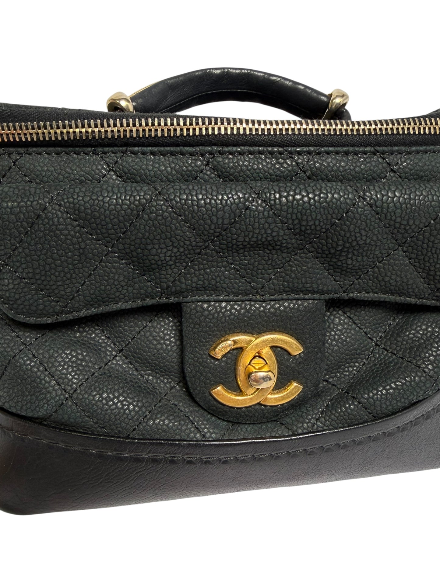 Chanel Top Handle Black Caviar Vanity Bag