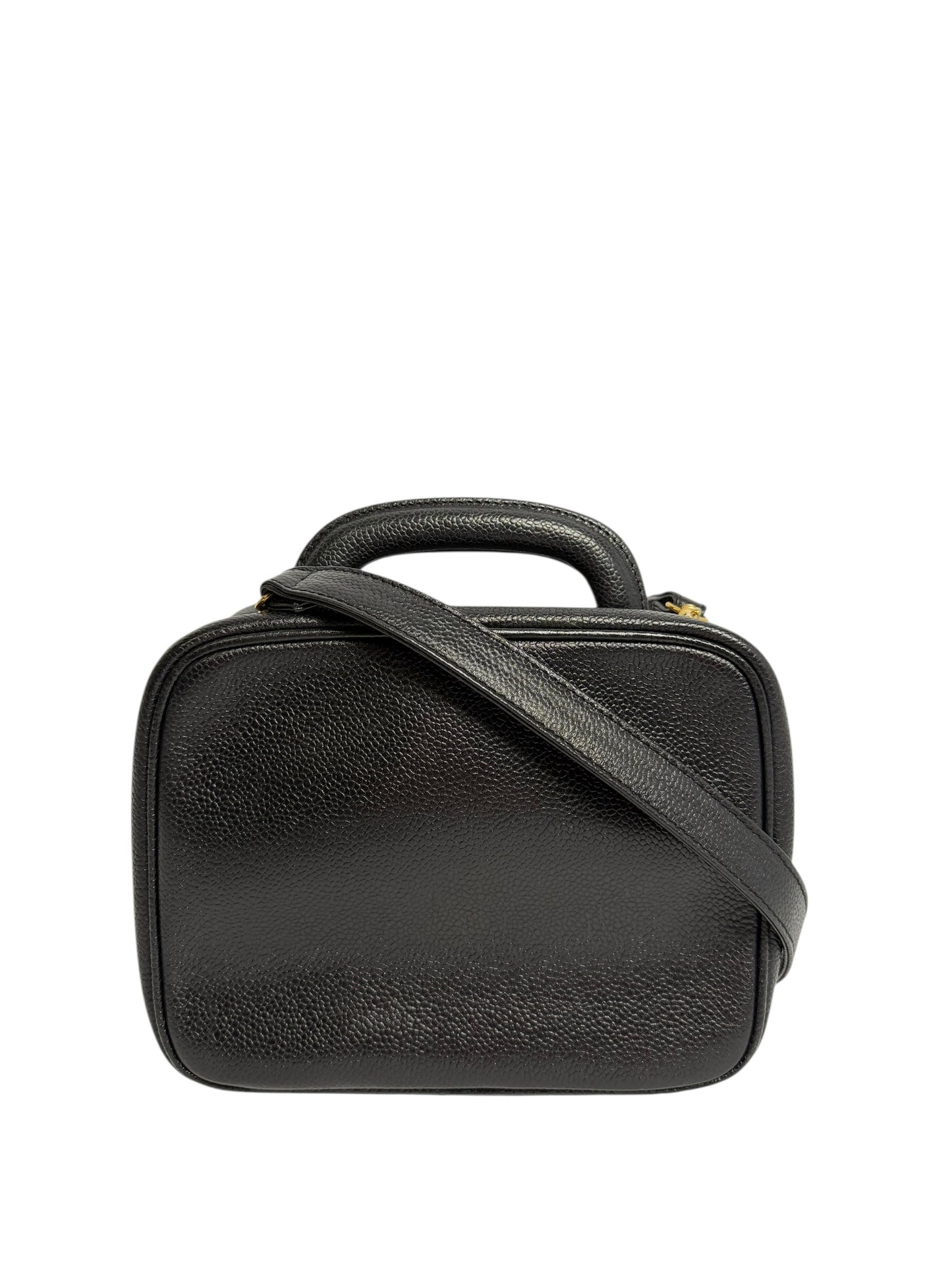 Chanel Black Caviar Top Handle Vanity Bag