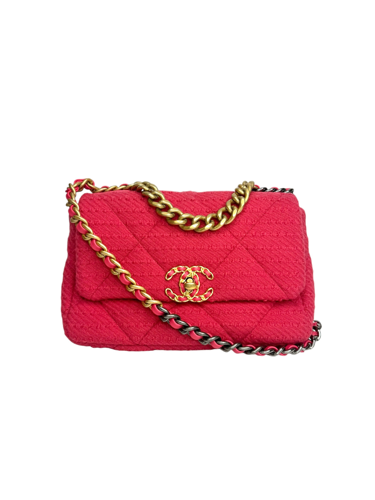 Chanel 19 Medium Pink Tweed Flap T9320