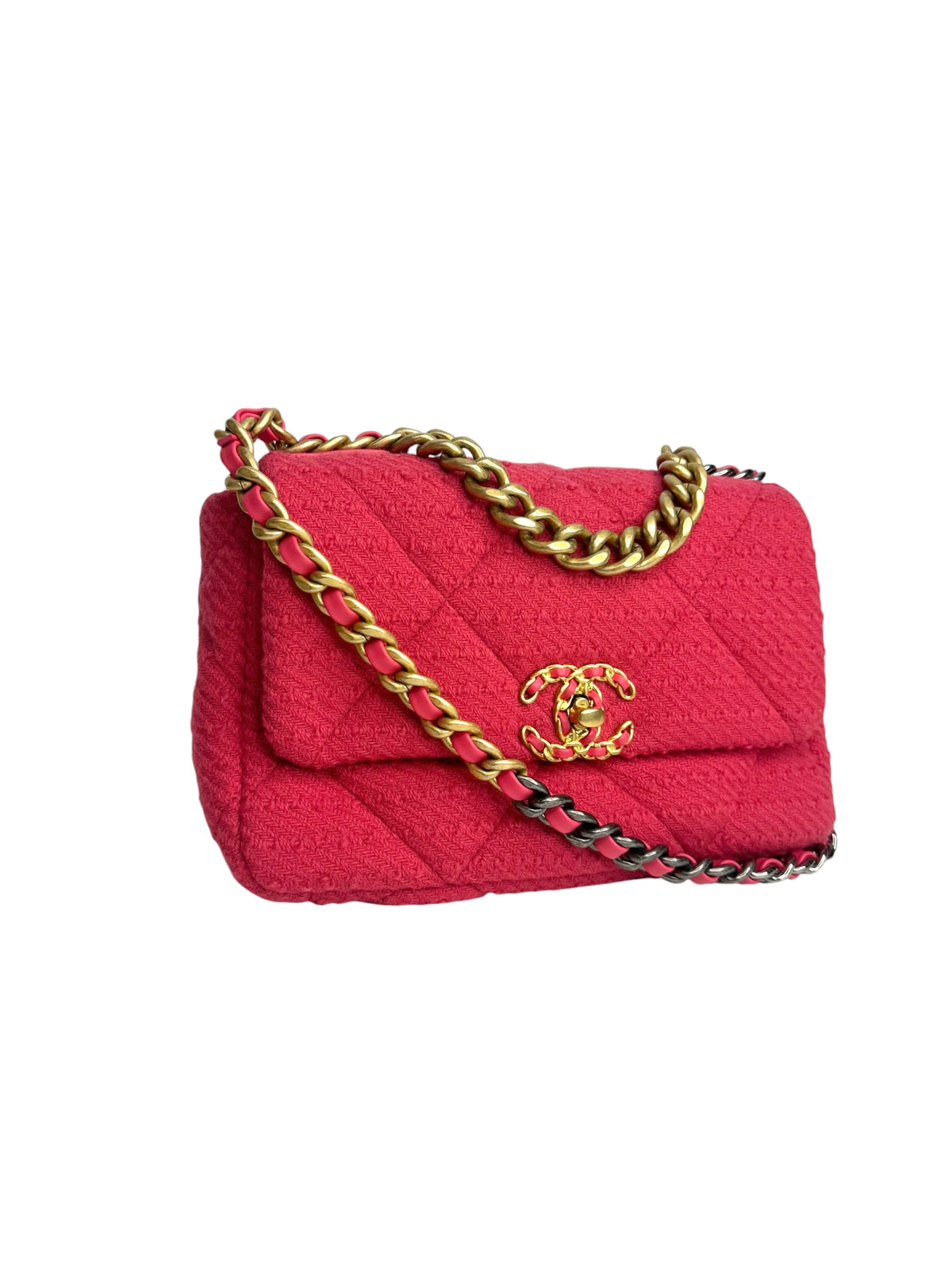 Chanel 19 Medium Pink Tweed Flap T9320