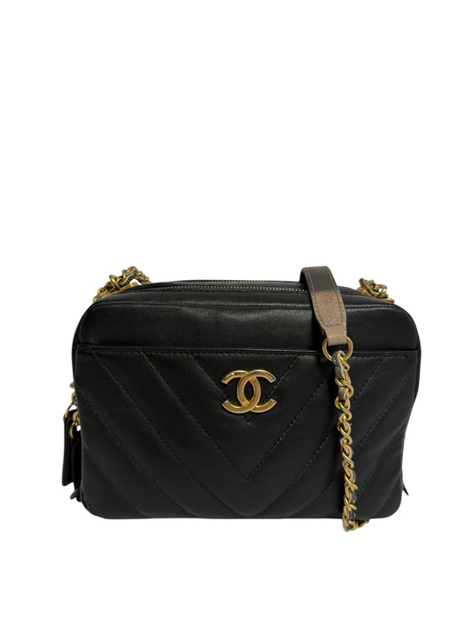 Chanel Black Camera Bag with Ombre Strap
