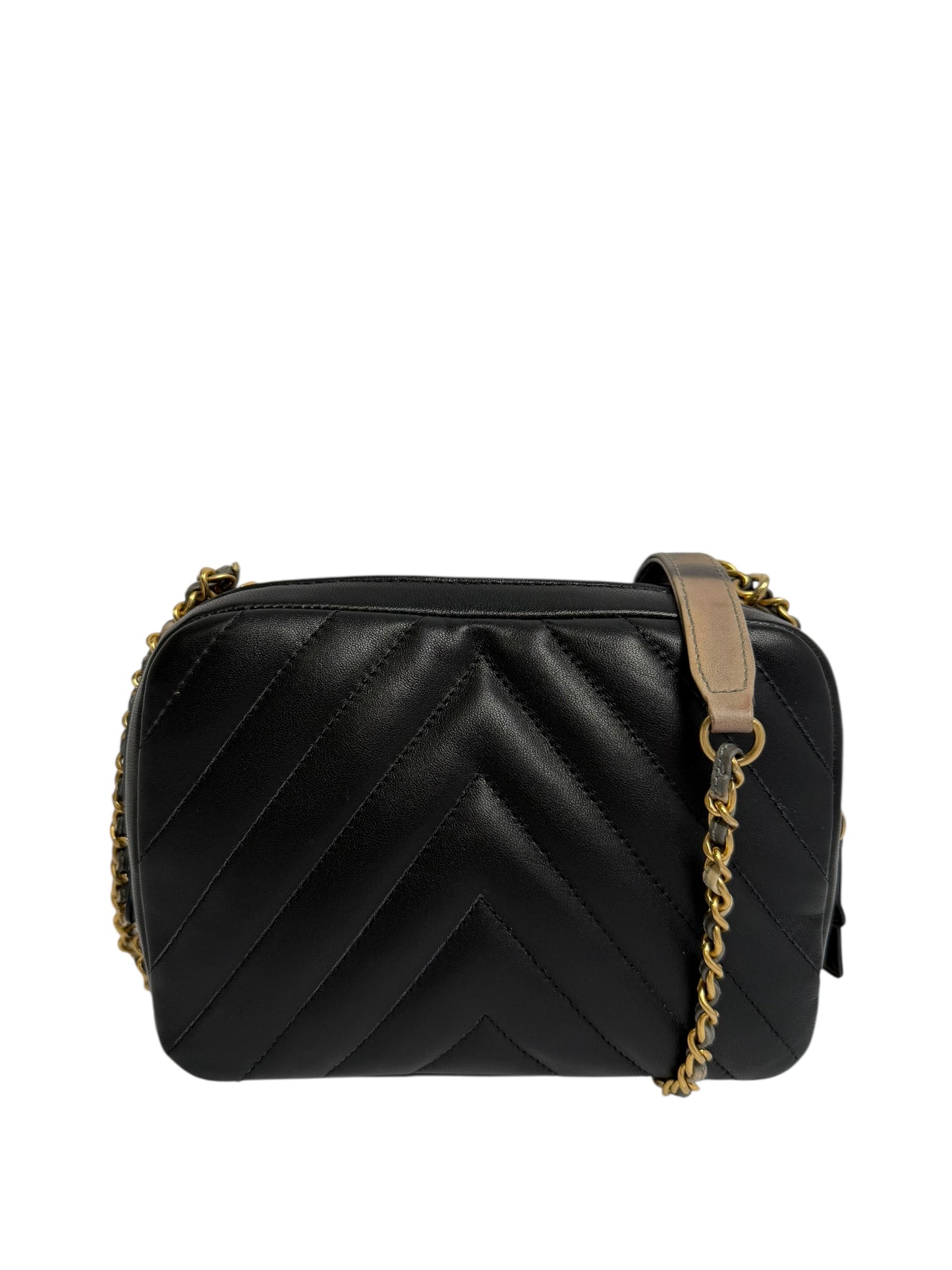 Chanel Black Camera Bag with Ombre Strap