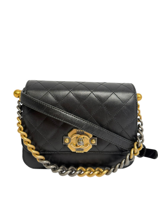 Chanel Bimetal Chain Black Flap