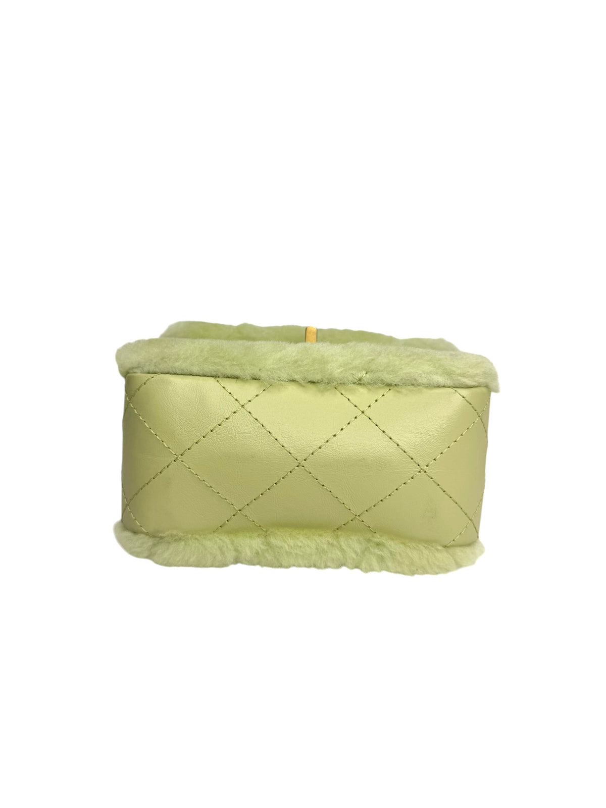 Chanel Mini North South Green Shearling Reissue Flap T9317