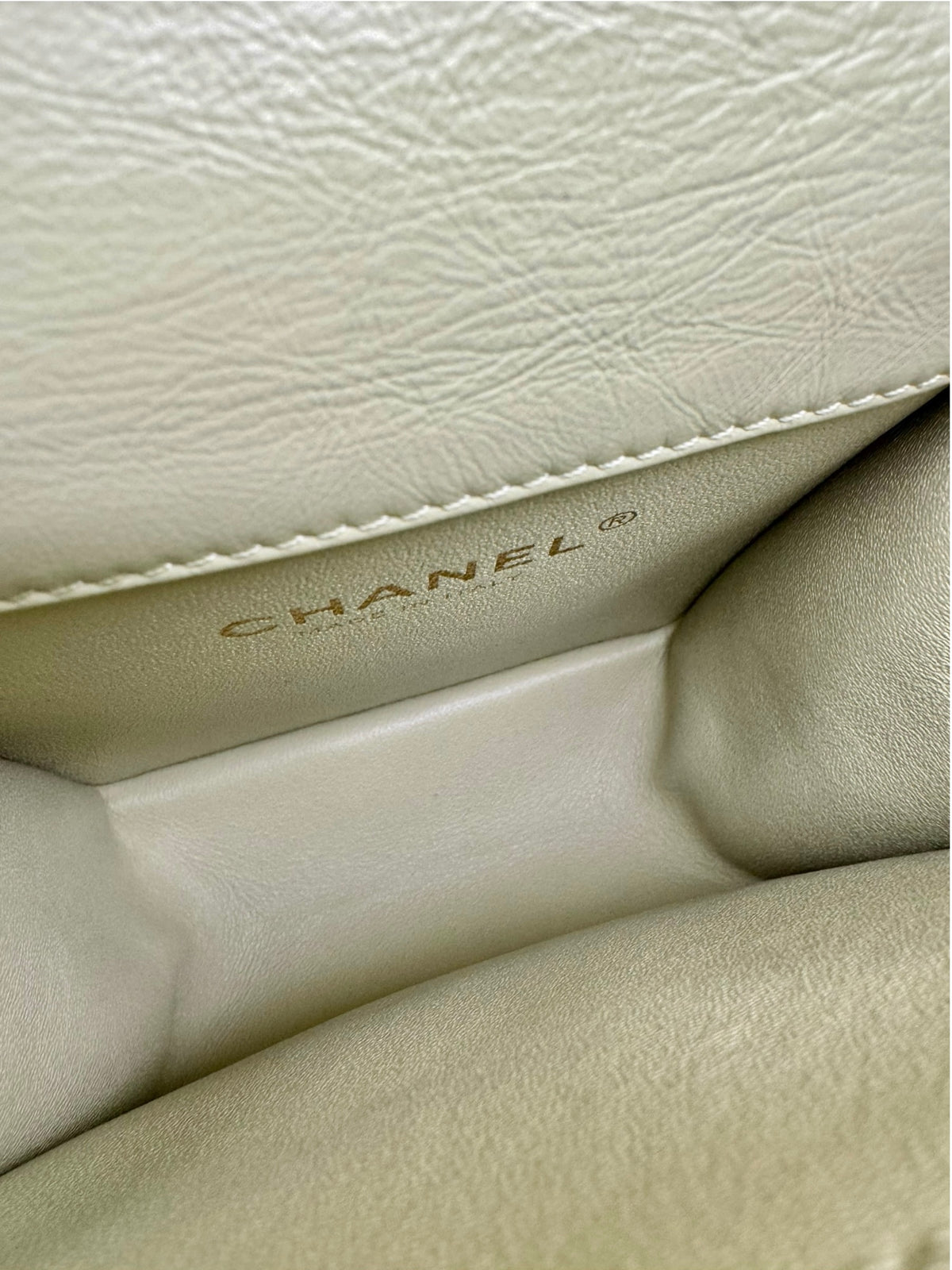 Chanel Mini North South Green Shearling Reissue Flap T9317