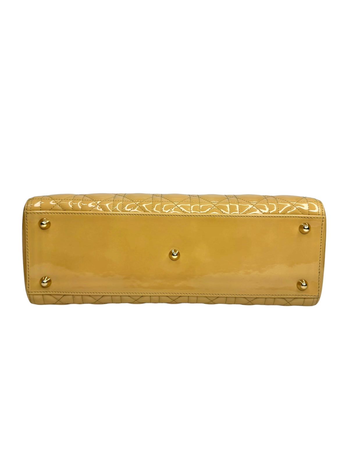 Dior Patent Tan Large Lady Dior GHW T9328