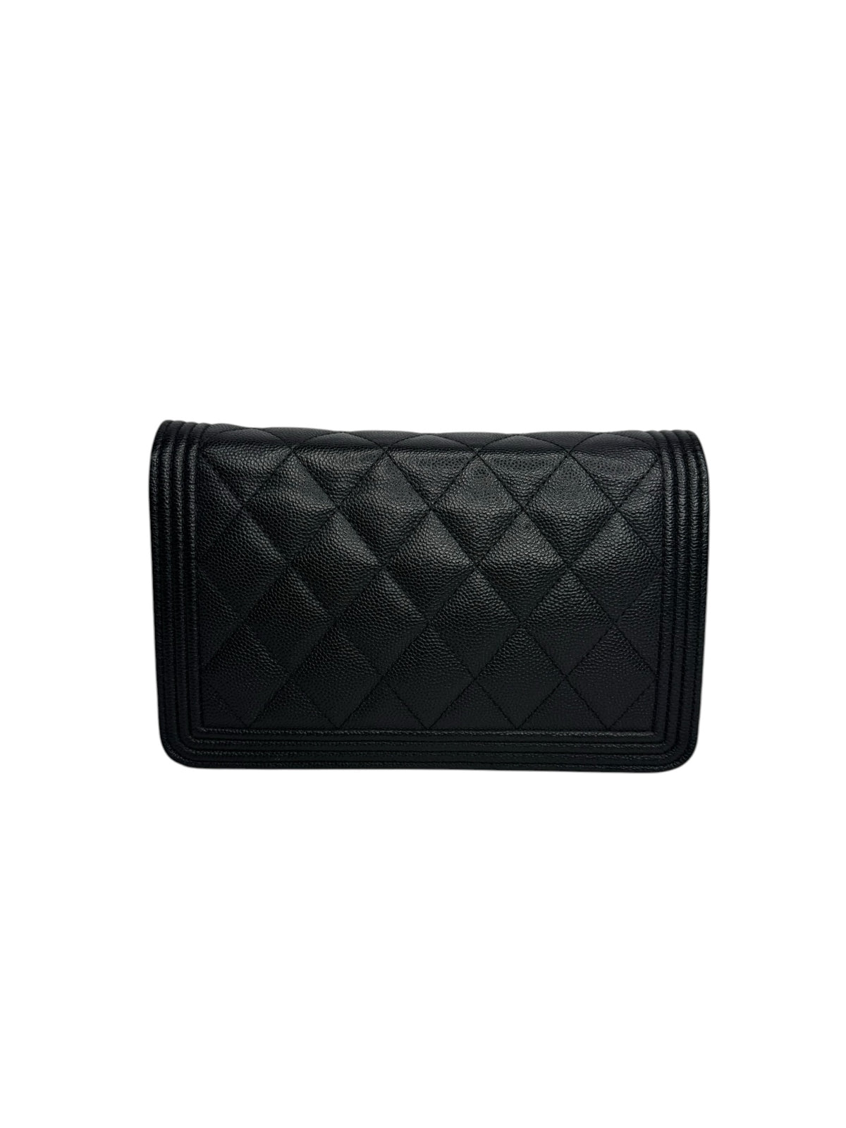 Chanel Black Caviar Boy Wallet on Chain T9334