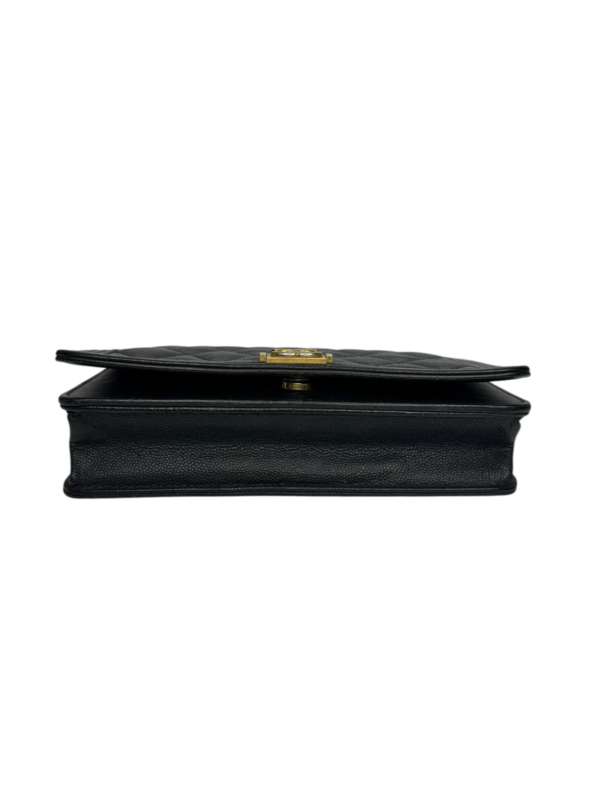 Chanel Black Caviar Boy Wallet on Chain T9334