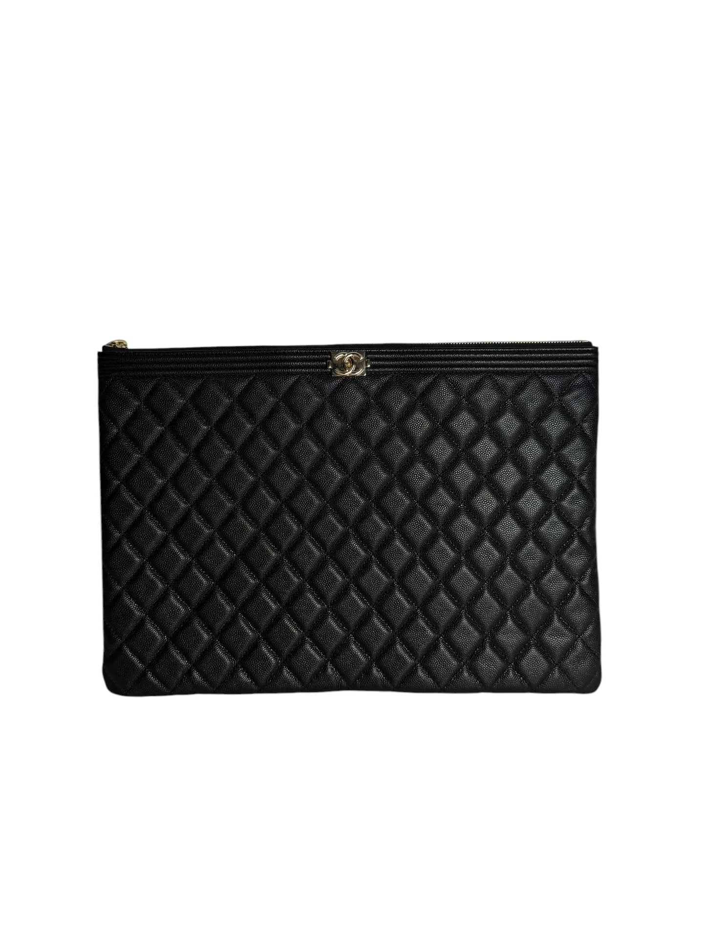 Chanel Black Caviar Boy O Case T7088