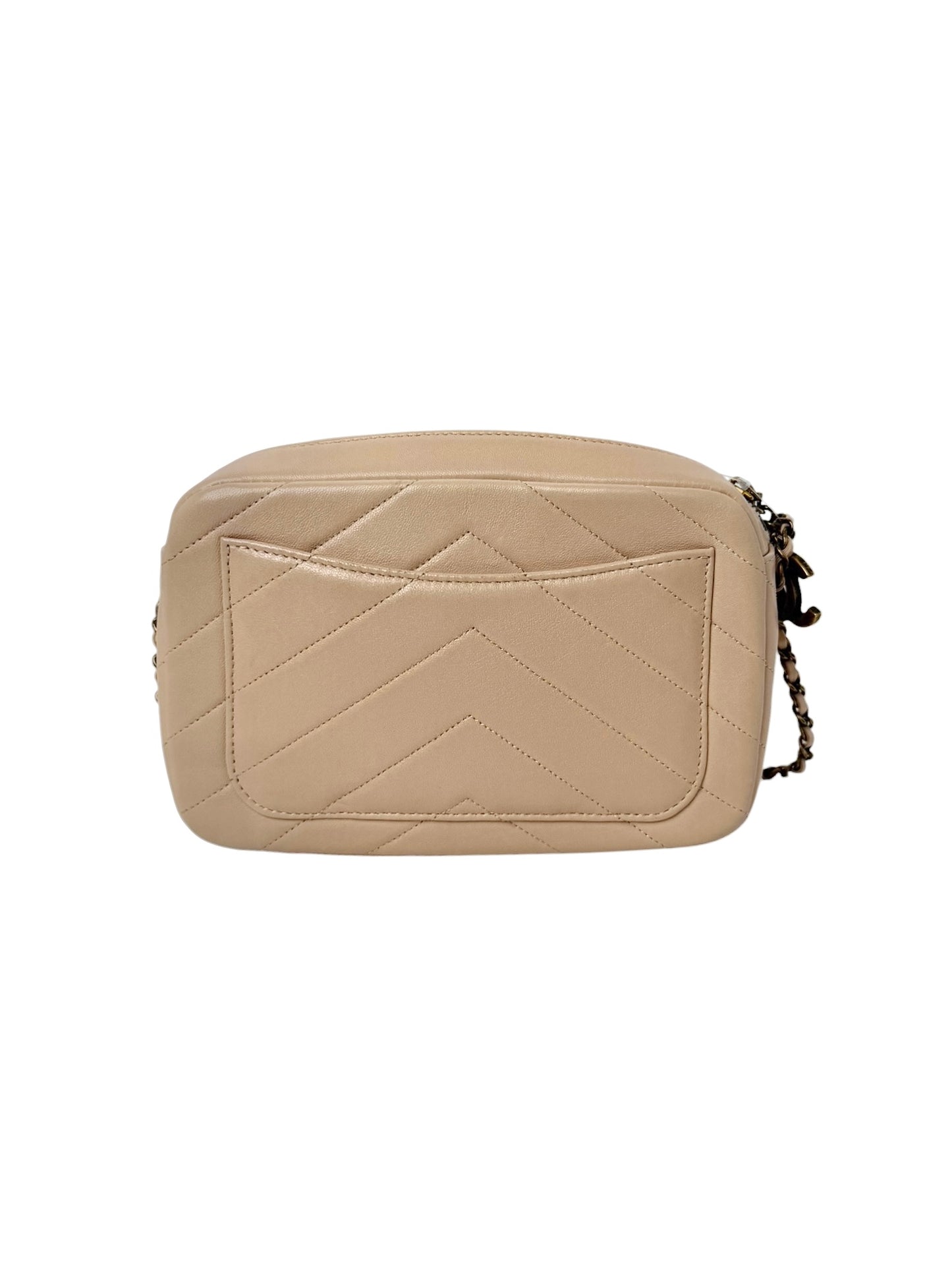 Chanel Beige Chevron Envelope Flap Bag T5913