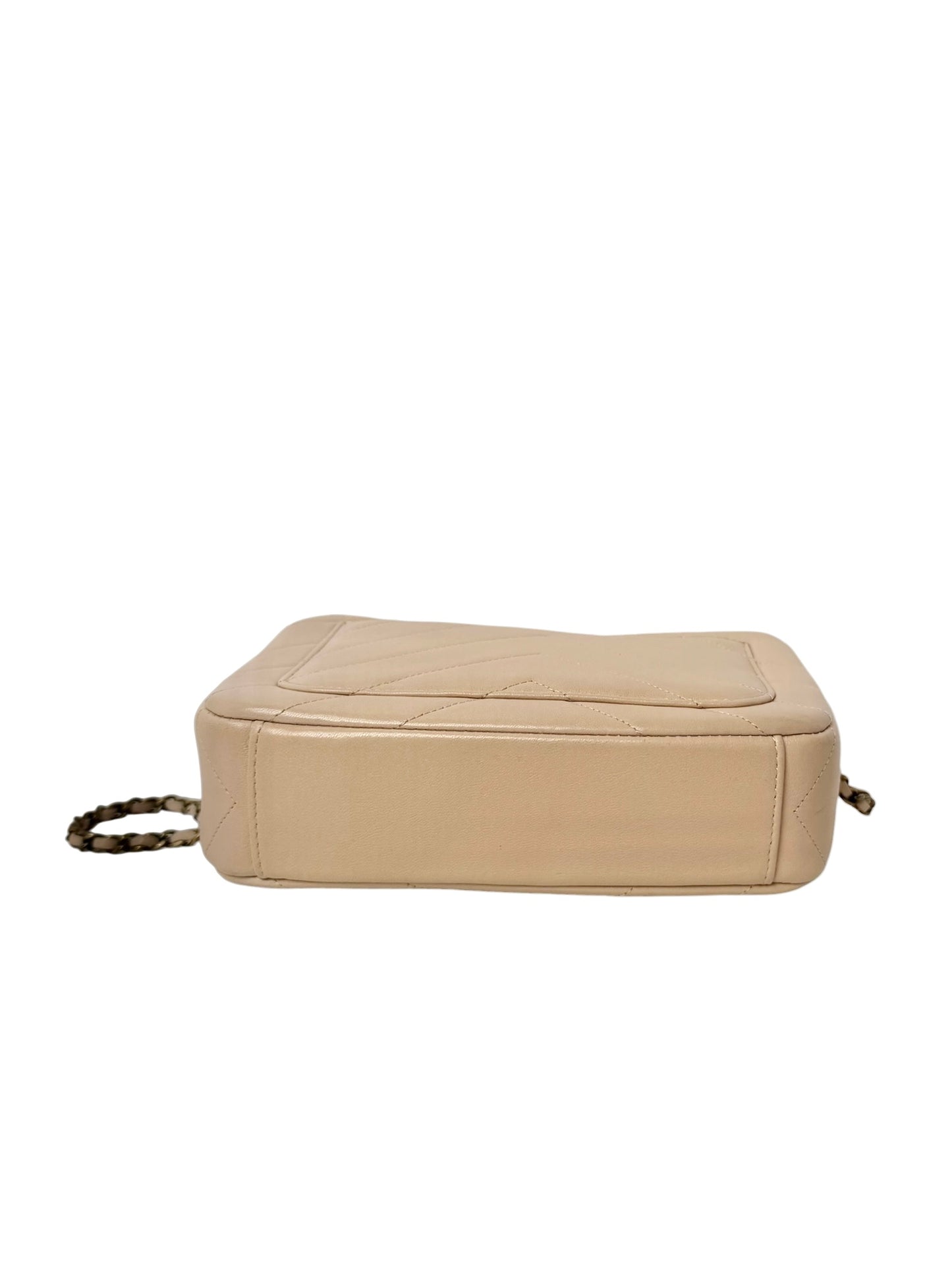 Chanel Beige Chevron Envelope Flap Bag T5913