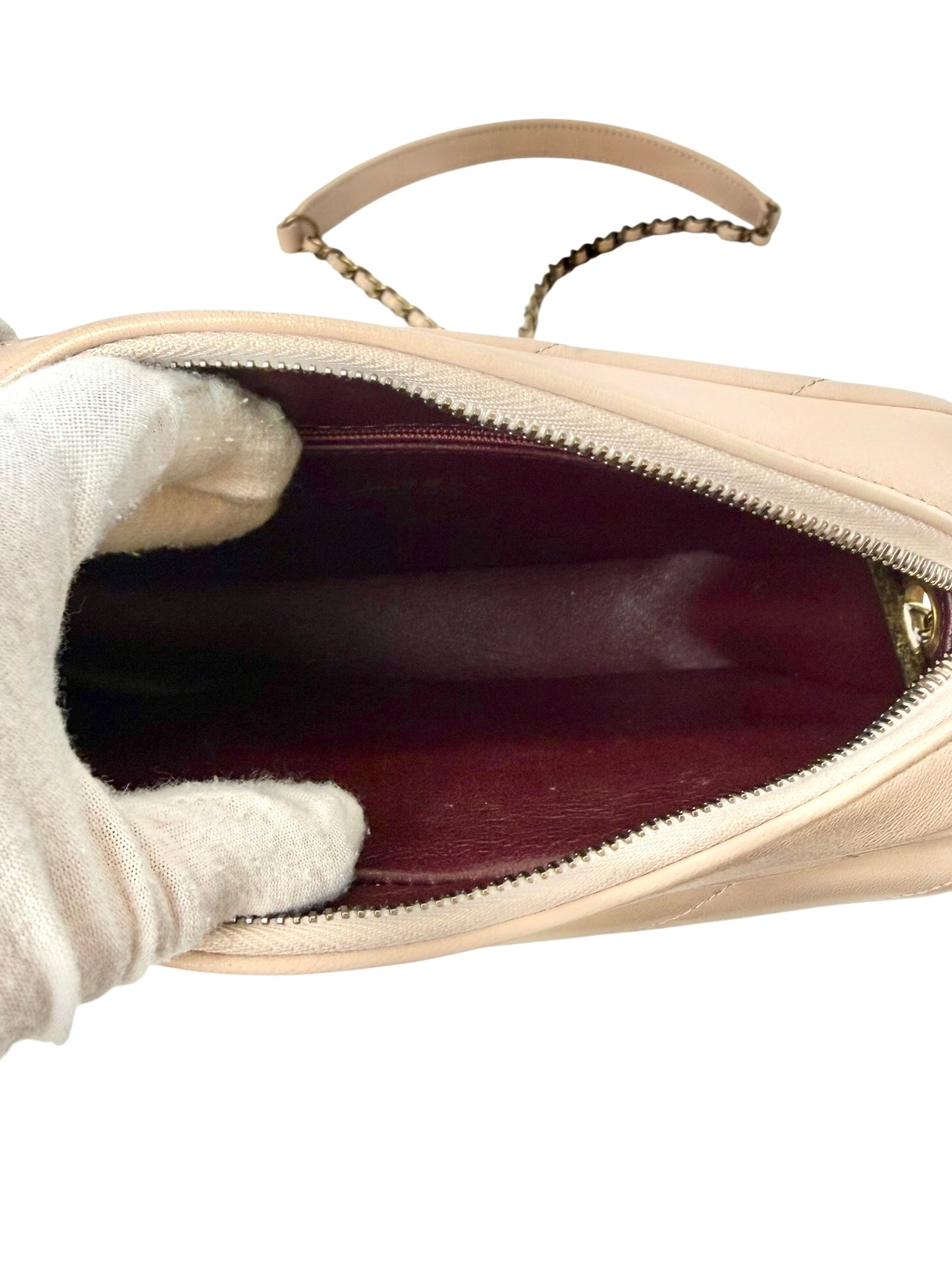 Chanel Beige Chevron Envelope Flap Bag T5913