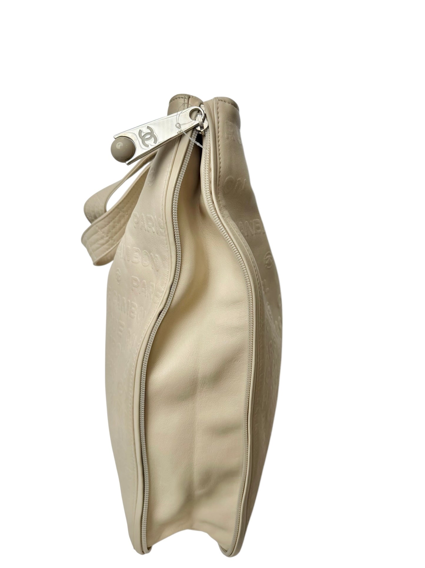 Chanel Cream Rue Cambon Embossed Leather Tote Bag T2642