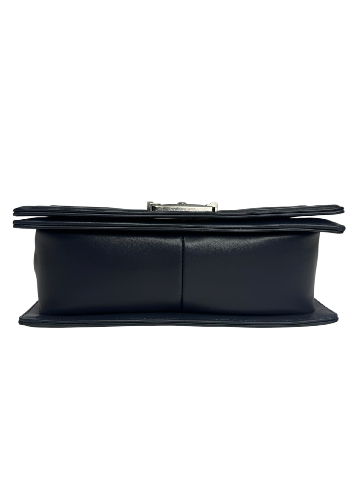 Chanel Navy Striped Medium Boy Bag T9400