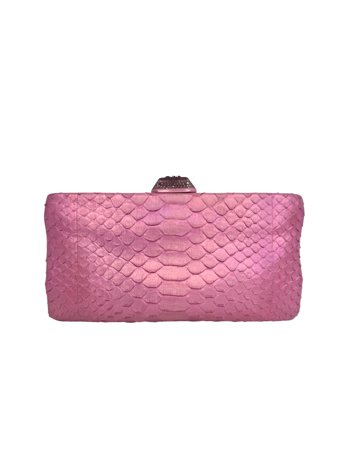 Chanel Pink Iridescent Python Clutch T9406
