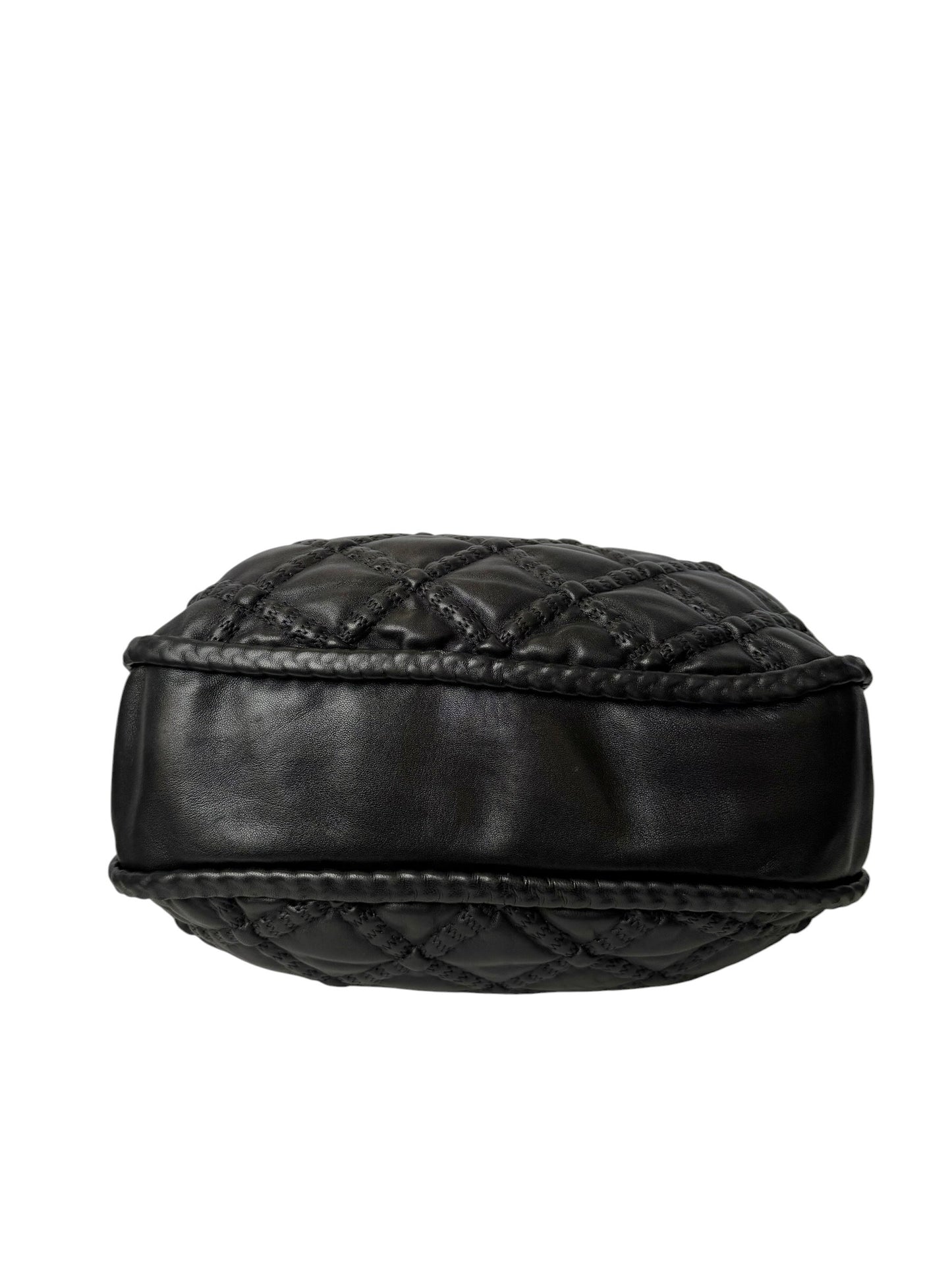 Chanel Black Lambskin Hidden Chain Hobo Bag T7185