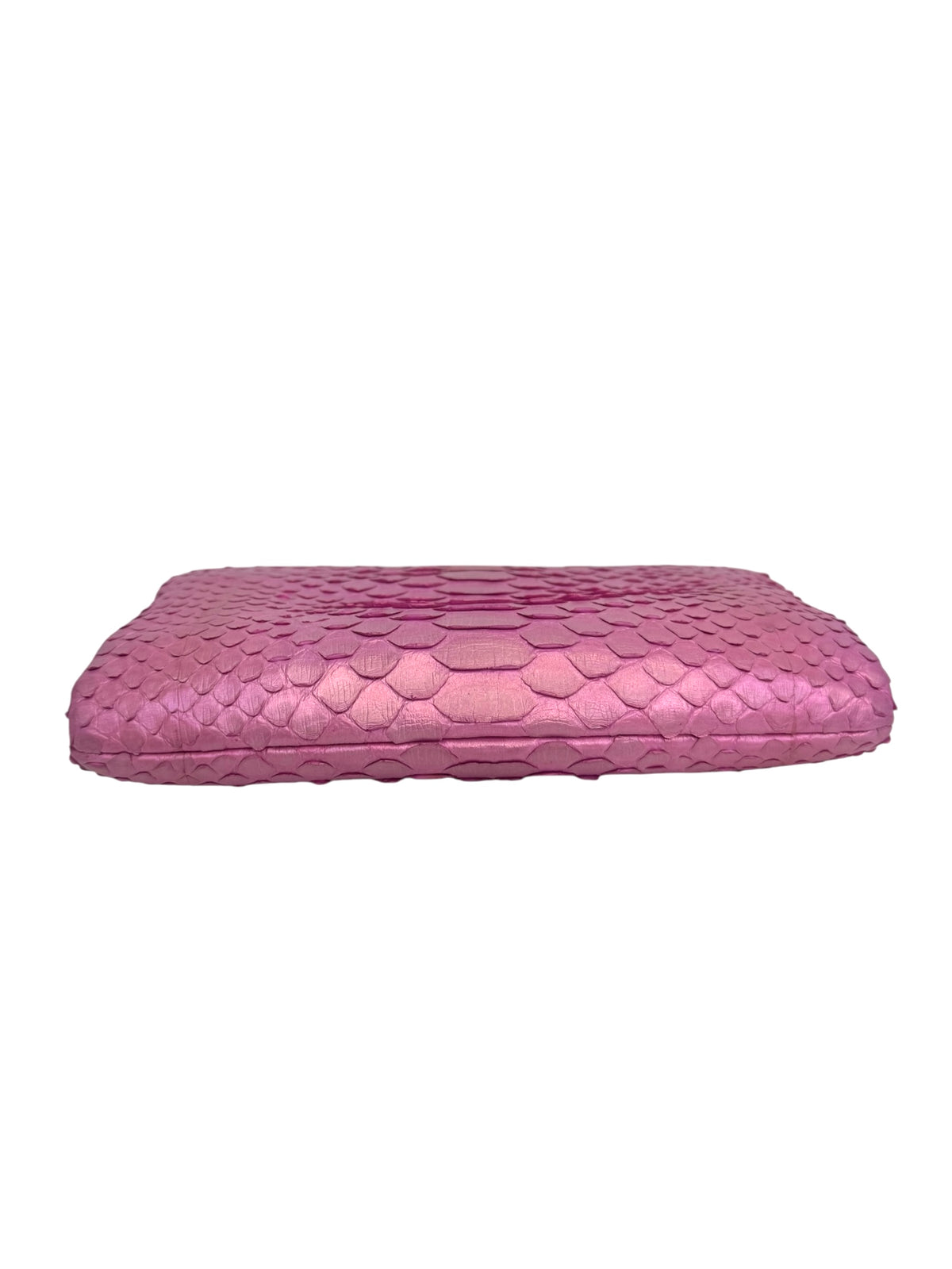 Chanel Pink Iridescent Python Clutch T9406