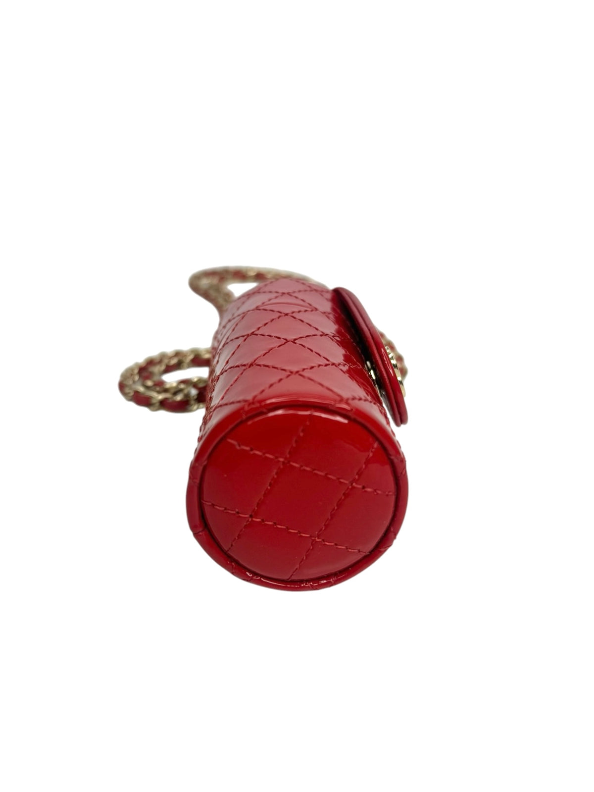 Chanel Red Patent Lipstick Case on Chain T9395