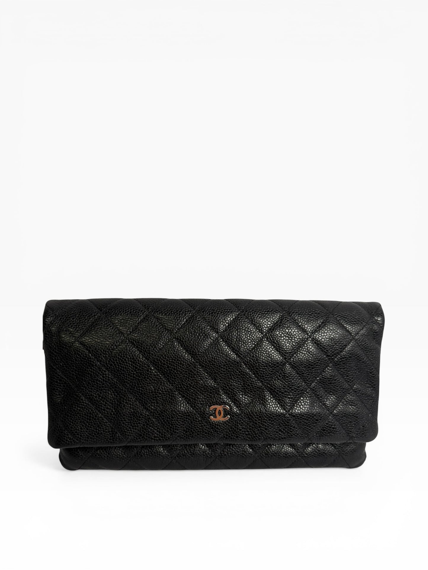 Chanel Black Caviar Fold Clutch