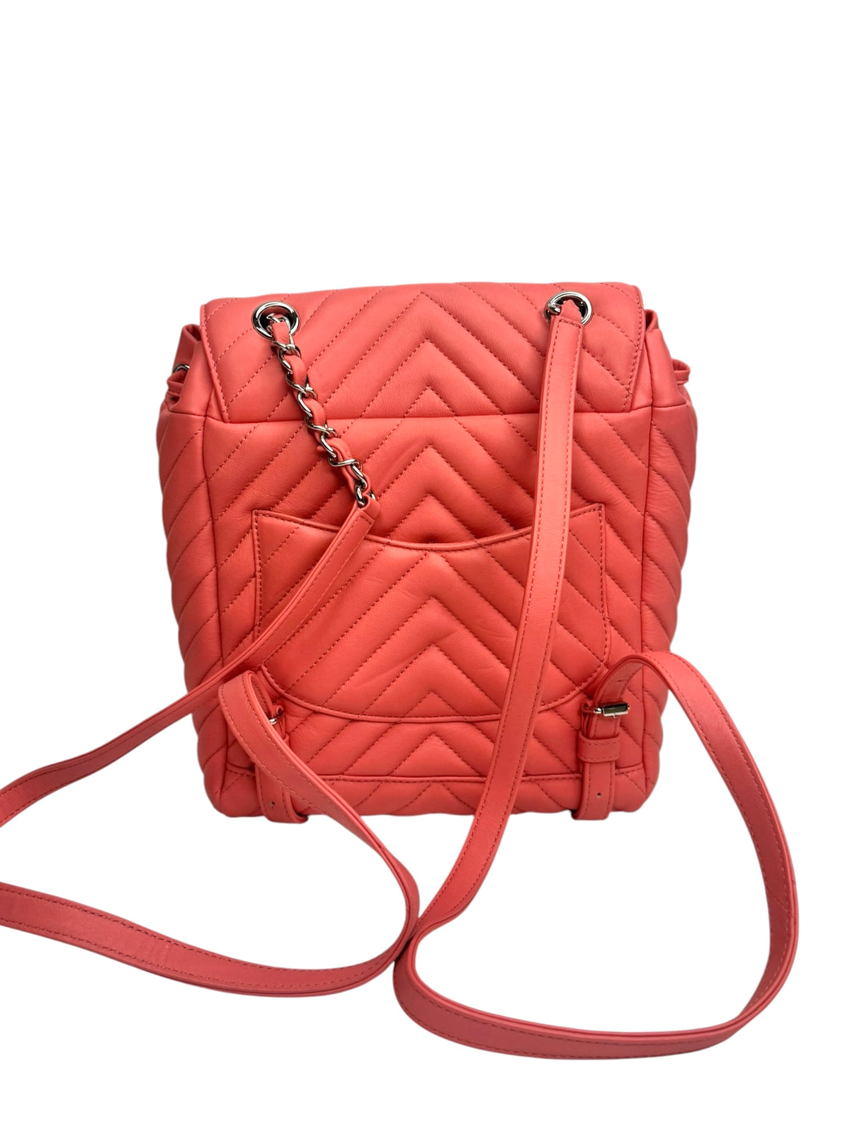 Chanel Pink Chevron Backpack SHW T9397