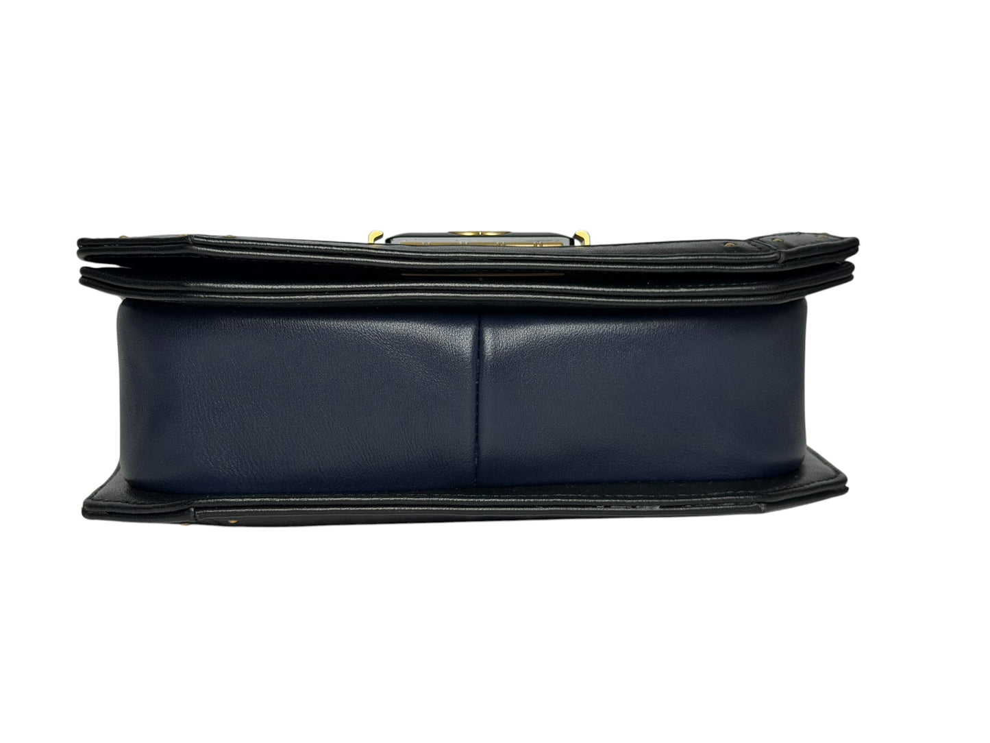Chanel Navy And Black Octagon Flap CC Clasp T8253