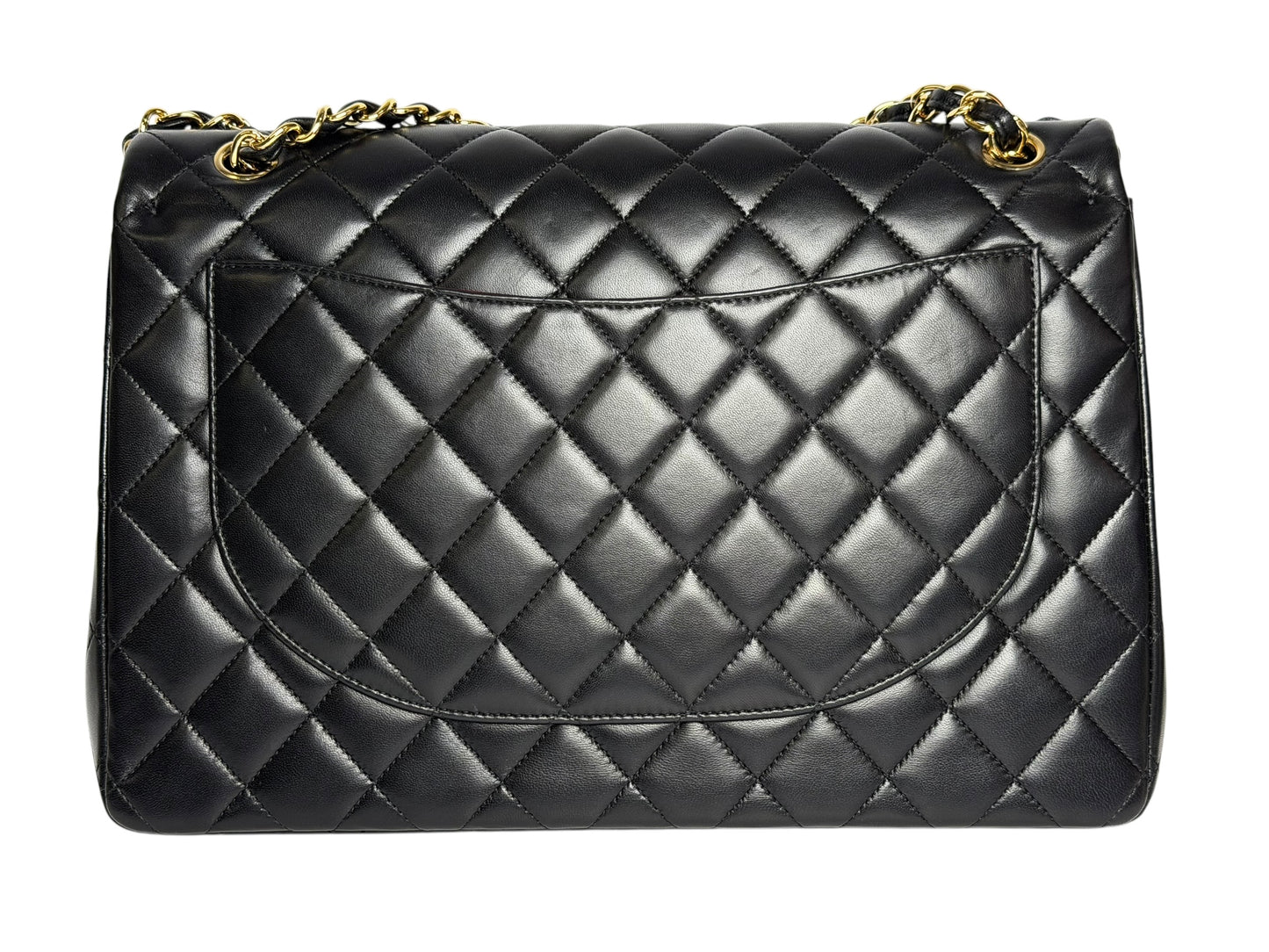 Chanel Black Maxi Classic Double Flap GHW T1026
