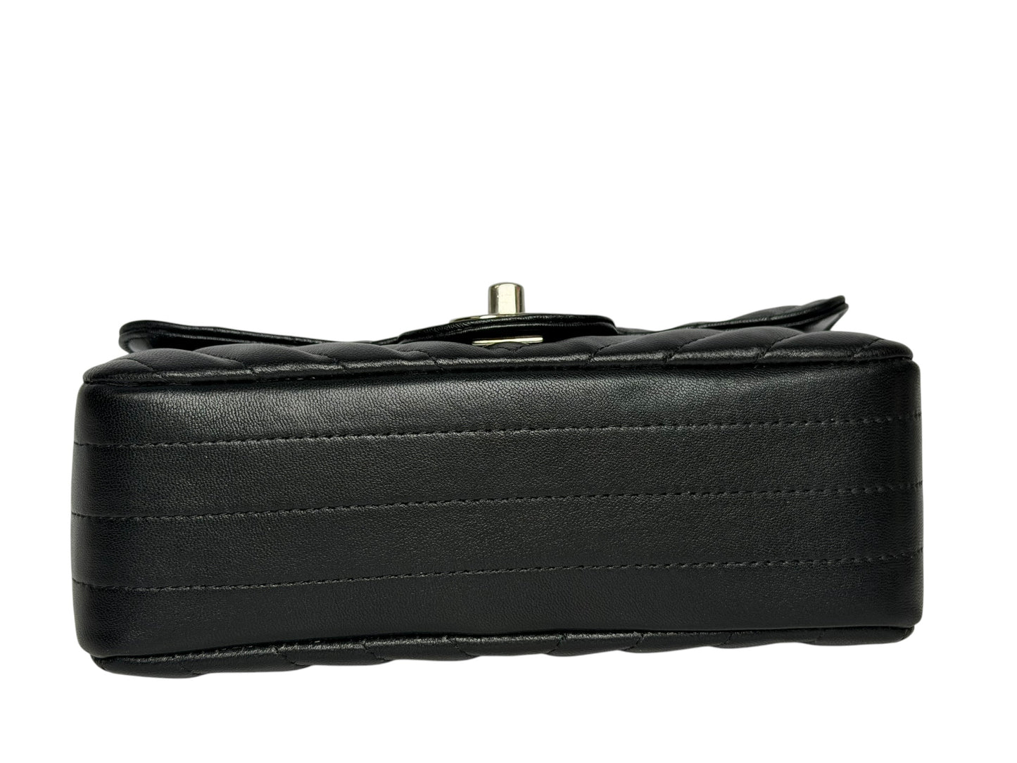 Chanel Black Chevron Mini SHW T8309
