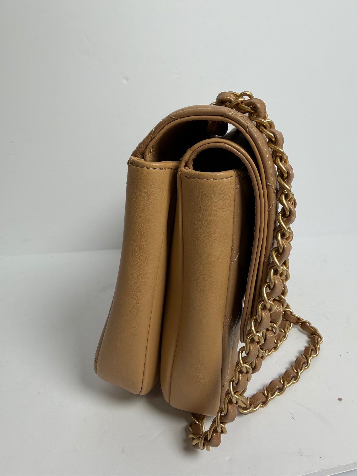 Chanel beige double fashion flap